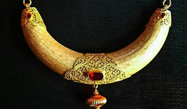 Spiral Ivory Bangle with Gold Wire Highlight  BraceletsBangles  Jewellery