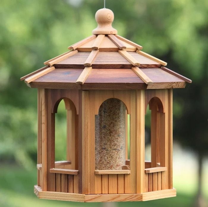 Handmade Wood Hopper Bird Feeders Handmade Wood Hopper Bird Feeders
